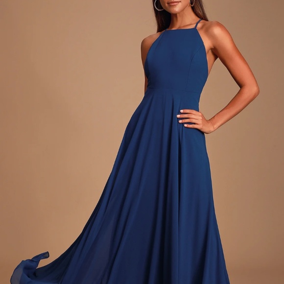 Lulu's Dresses & Skirts - Navy Blue Maxi Bridesmaid Dress Lulu's Dresses & Skirts - Navy Blue Maxi Bridesmaid Dress